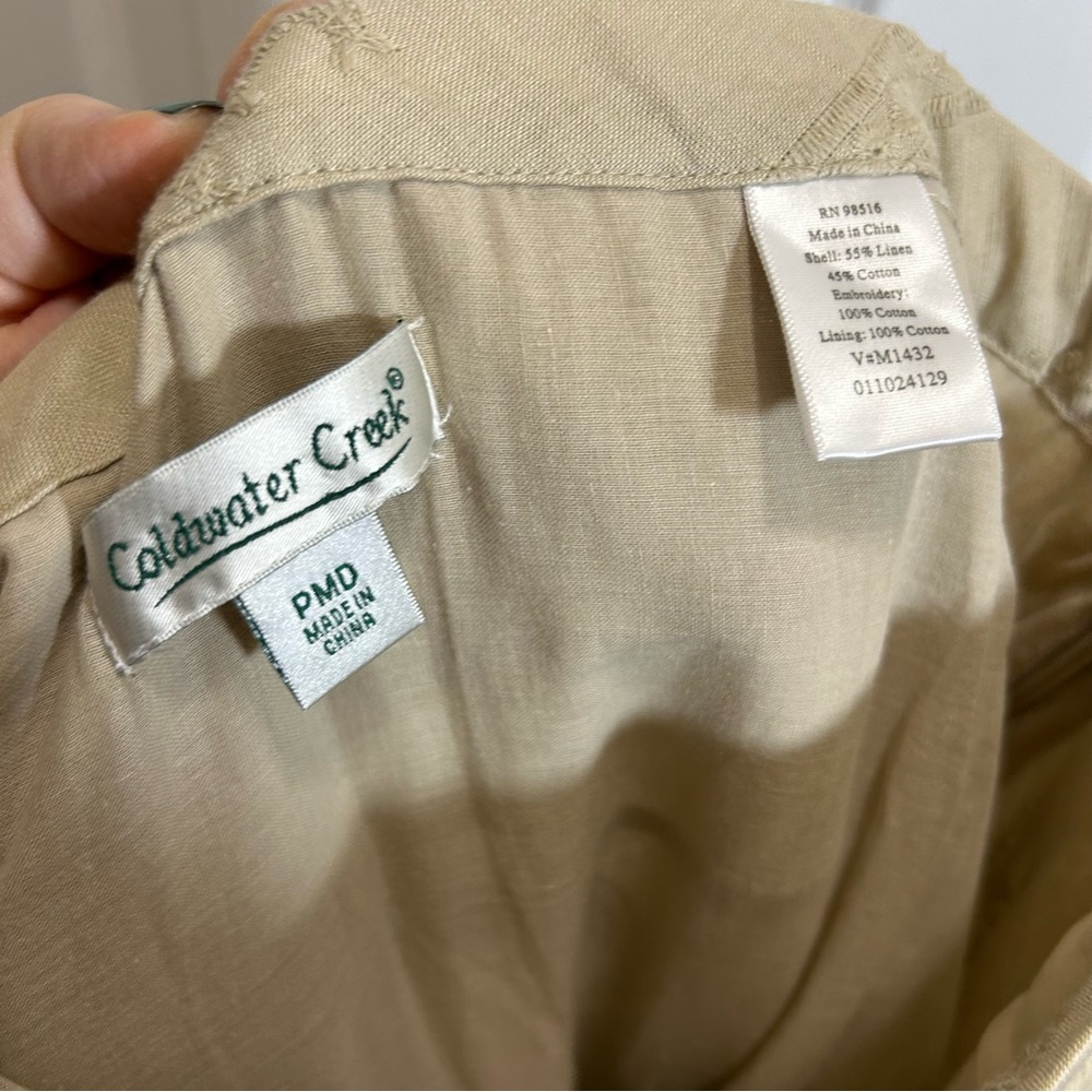 Coldwater Creek Tan Linen Cotton Skirt Size PMD - Picture 8 of 10